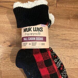 Muk Luks Womens Tall Cabin Socks - Two Pairs